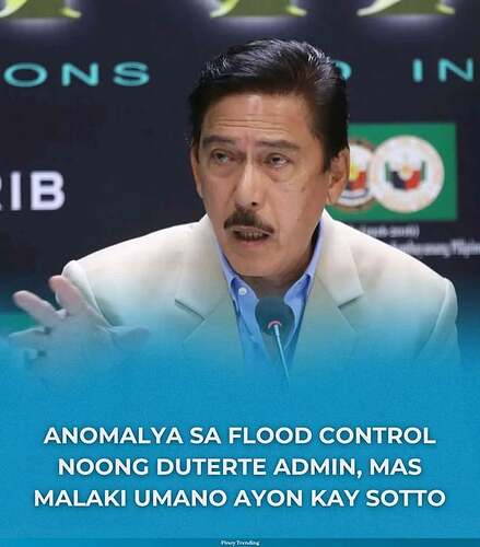 r/dailyChismisPh - ANOMALYA SA FLOOD CONTROL, MAS MALAKI UMANO NOONG PANAHON NI DUTERTE AYON KAY SOTTO